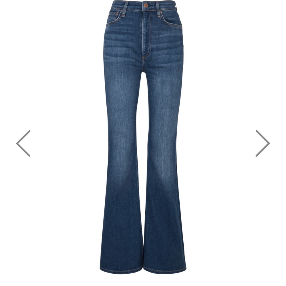 rag & bone Dark Blue Flare Jeans - Picture 2 of 9